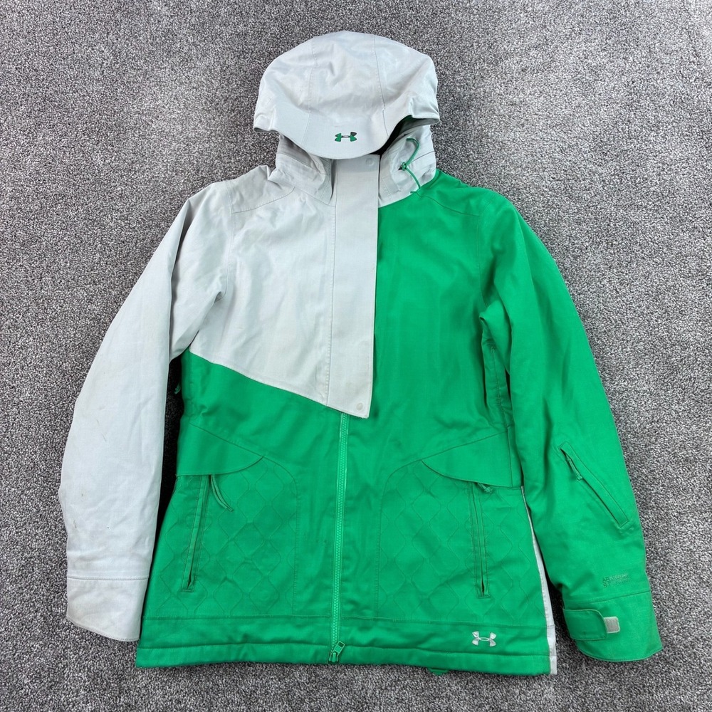 Under‎ Armour Storm Jacket Women's M Green Gray ColdGear Ski Snowboard Infrared